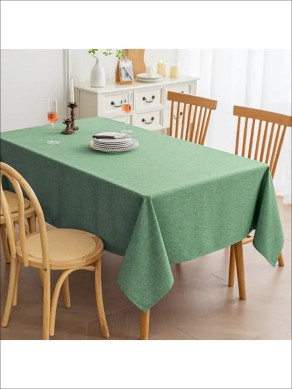 Faux Linen Tablecloths Water-Repellent Wrinkle Resistant Washable 60x120 Pack